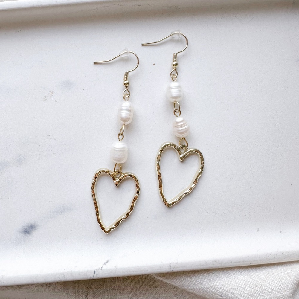 Handmade heart earrings